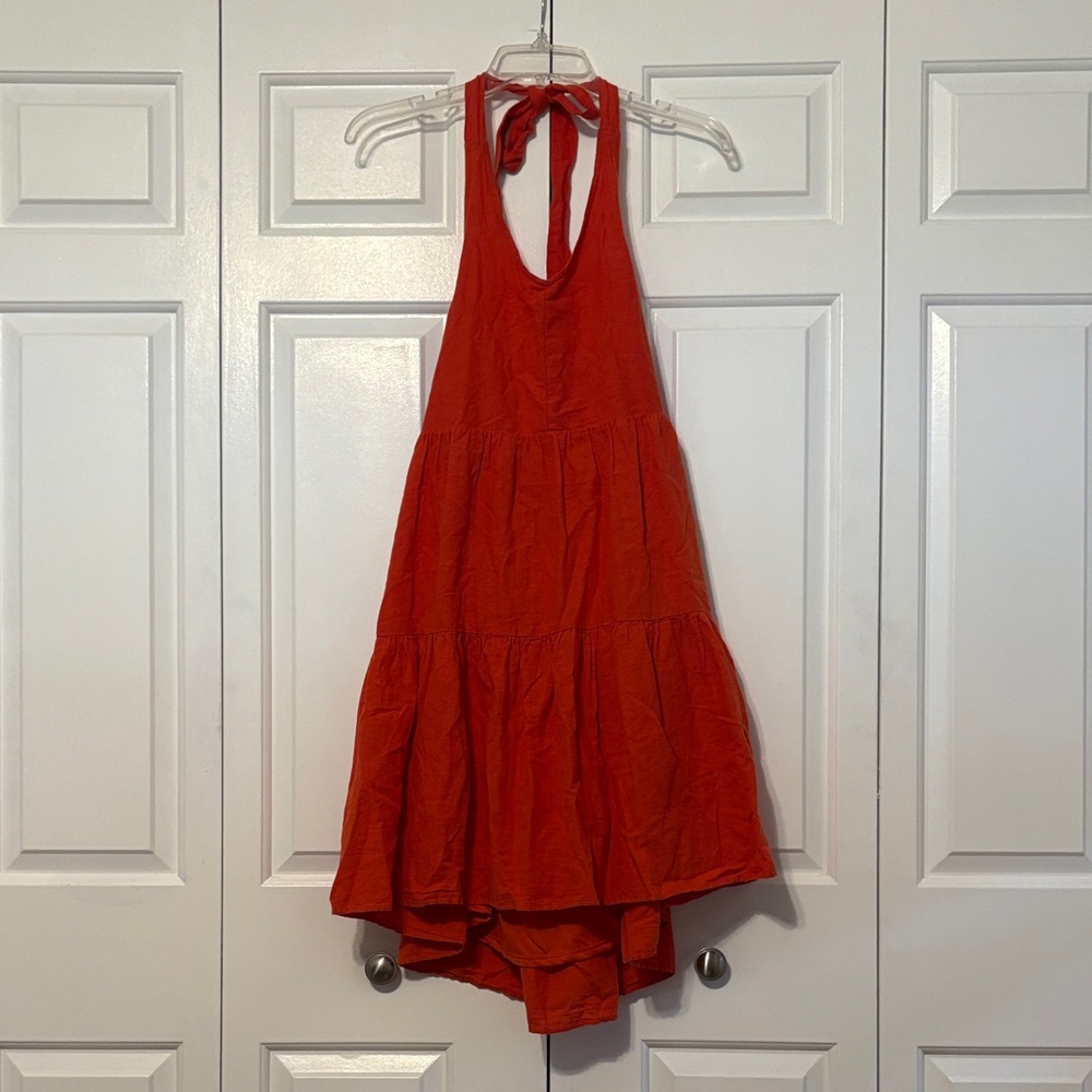 Orange Halter Neck Dress